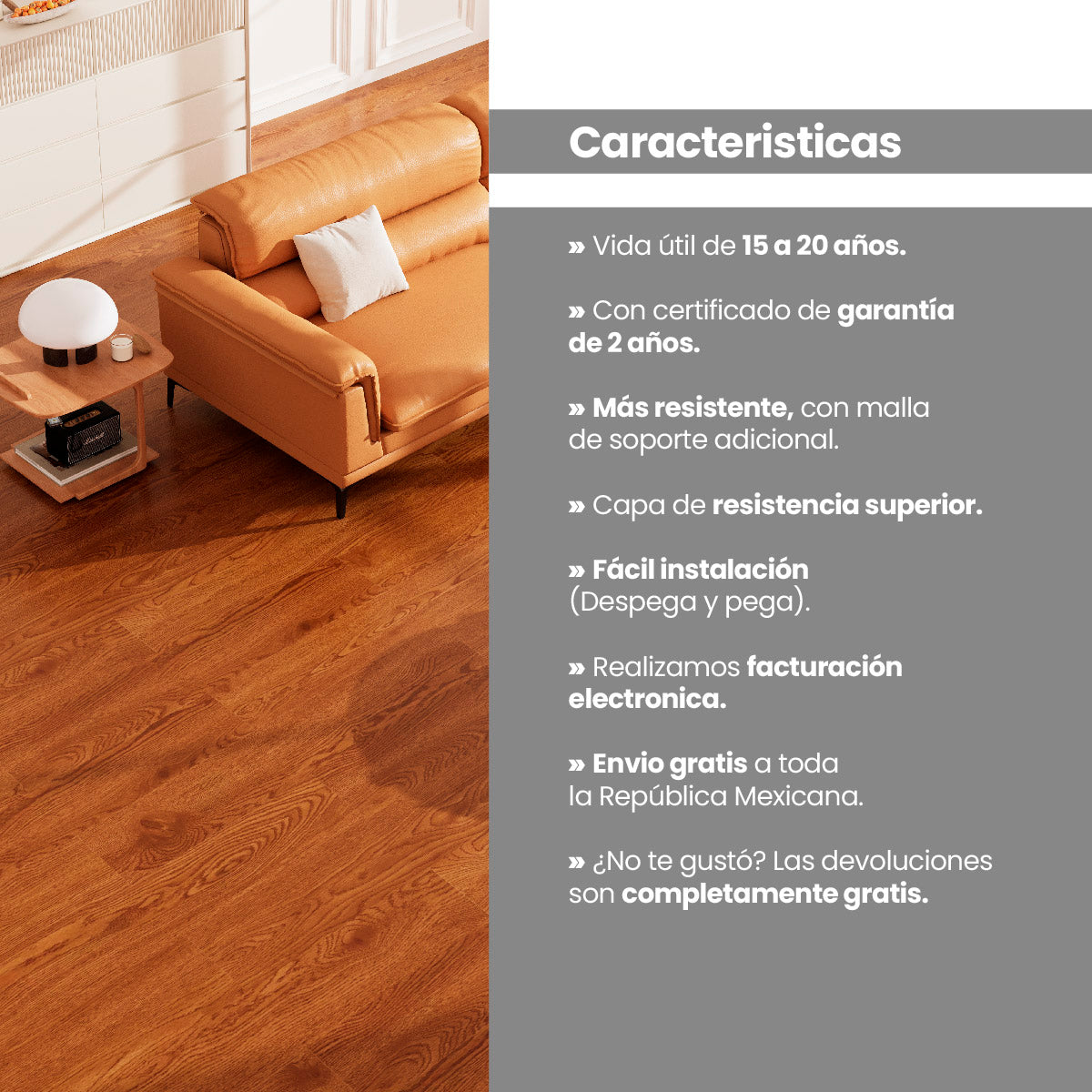 Piso Vinilico de Pvc Autoadhesivo / Vinil para piso autoadhesivo De Alta Calidad Caja De 3.07mt2 - ENVIO GRATIS A TODO CHILE!!