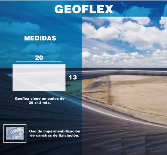 GEOMEMBRANA DE PVC GEOFLEX 420 MICRAS VENTA POR MODULOS DE 20X13 METROS