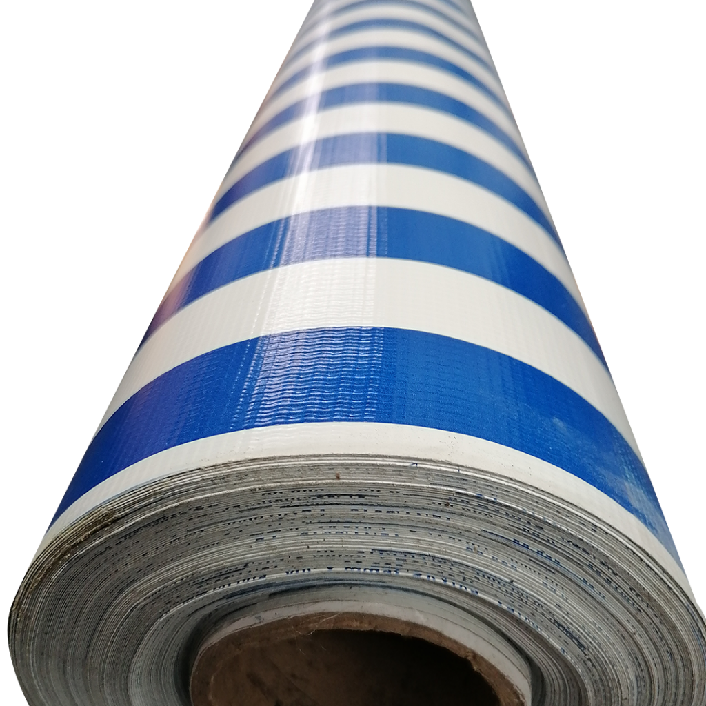 Lona 500 de Pvc Listada para toldos - Venta por metro Lineal ancho 1.4 mts.