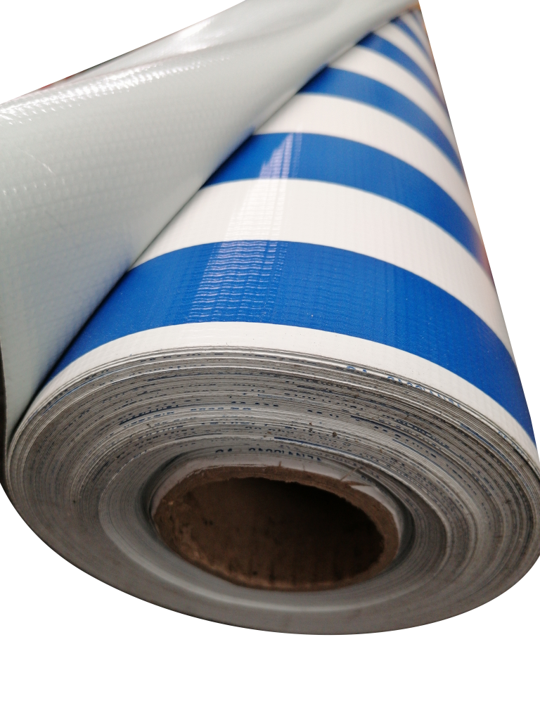 Lona 500 de Pvc Listada para toldos - Venta por metro Lineal ancho 1.4 mts.