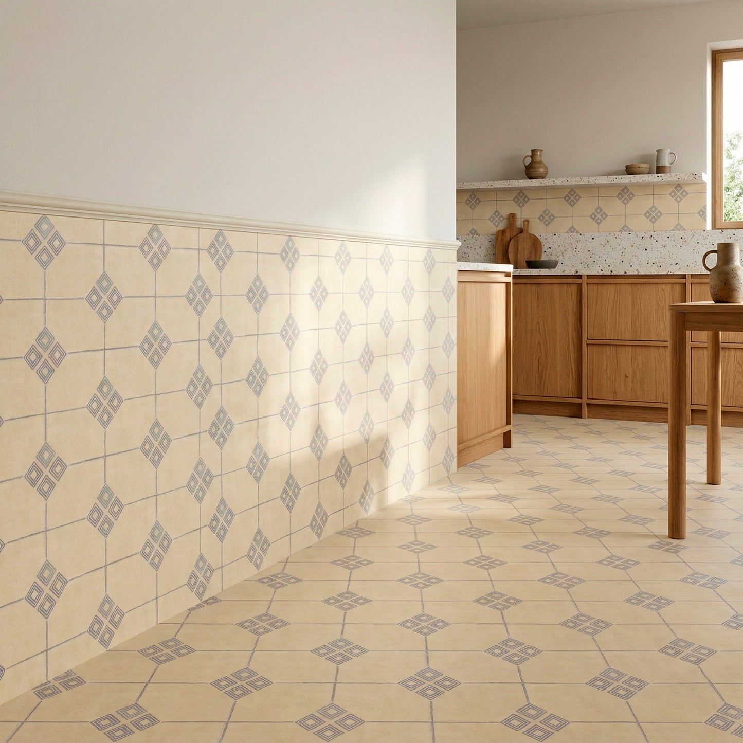 Piso Vinilico Linoleo Por Metro Lineal Ancho 2mt Espesor 0.7 mm Rombo amarillo